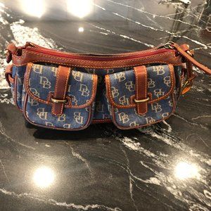 Dooney & Bourke Branded Denim Saddle Bag
